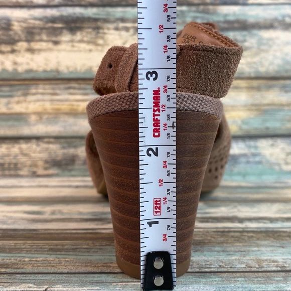 Franco Sarto Mandi2 Brown Suede Slingback Sandal Open Toe Block Heel Womens 8M - Picture 10 of 11